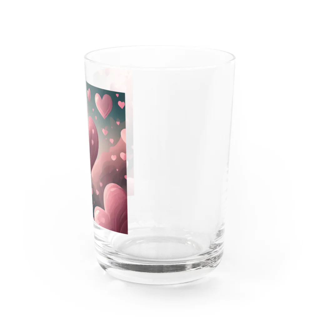 ねこねこねこんのピンクハート Water Glass :right