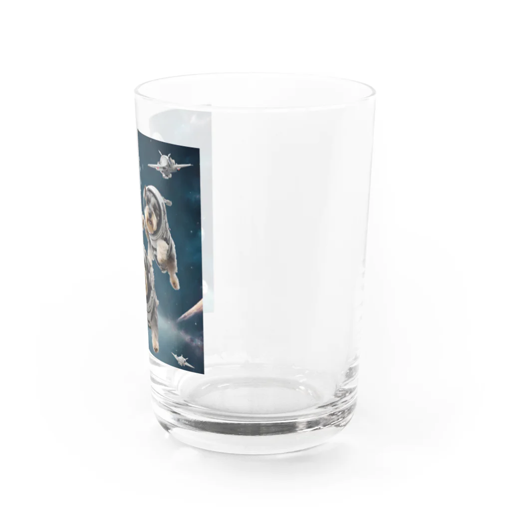 イヅミのお店の宇宙遊泳するミニチュアシュナウザー Water Glass :right