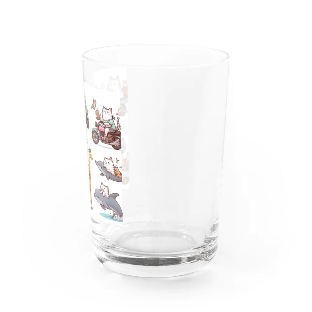 show0504の乗り物ネコ Water Glass :right