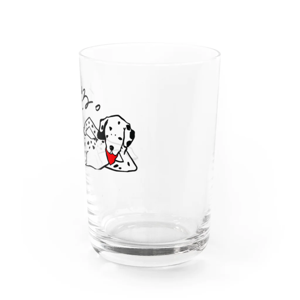 wasabishの小洒落た犬　だるメシアン Water Glass :right