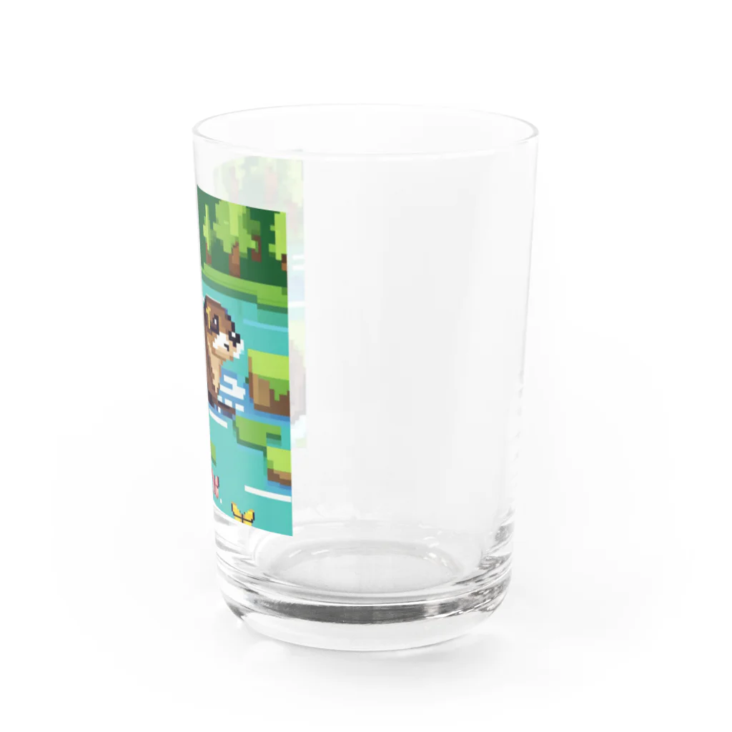 rearemonの流れの中でバタフライスタイルで泳ぐコツメカワウソ Water Glass :right