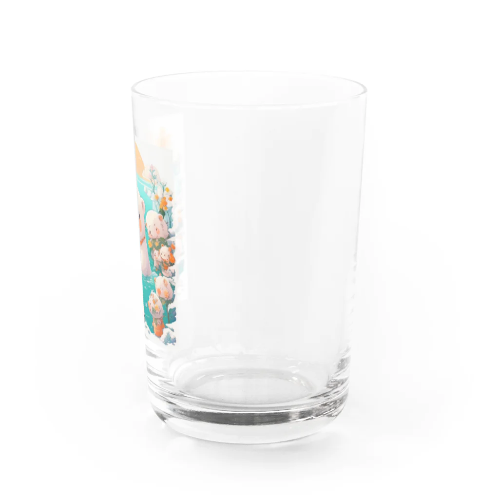 りんりんの可愛いシロクマちゃんショップ　かわいいよ！の水遊びをしている白熊 Water Glass :right