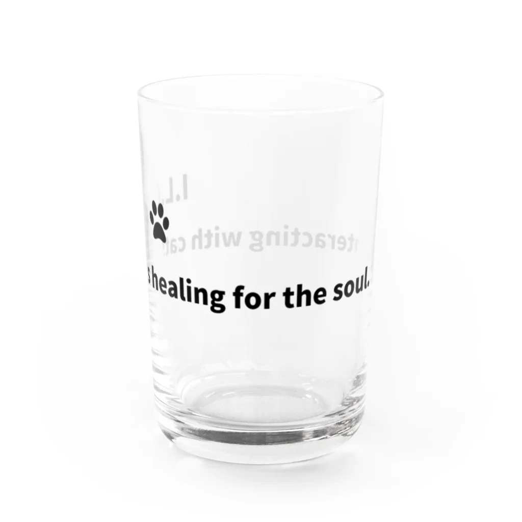 ぱんだまんのI LOVE CAT !（黒） Water Glass :right