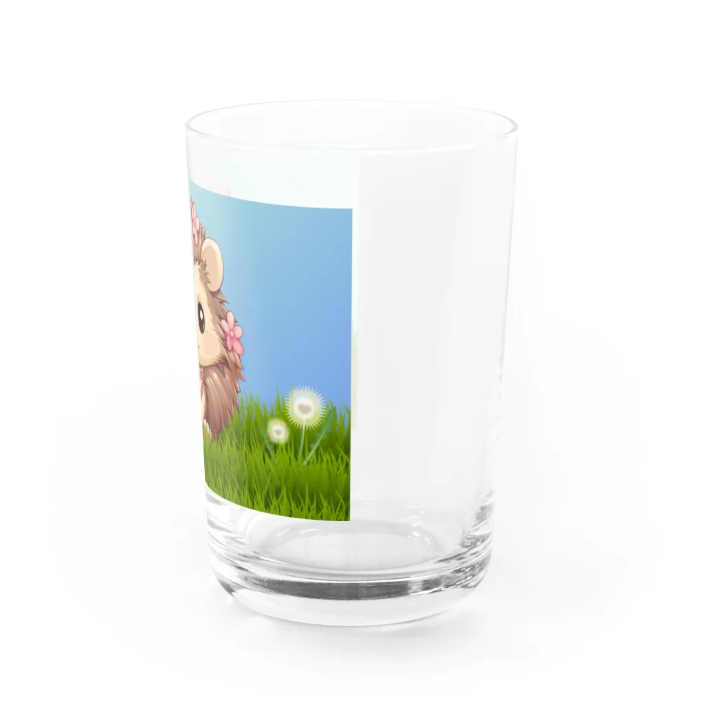 Vasetti_pressの草の中に座っているハリネズミ Water Glass :right