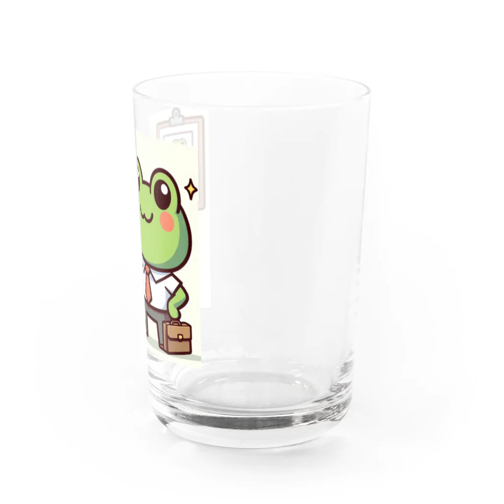 カエルグッズの営業カエル Water Glass :right