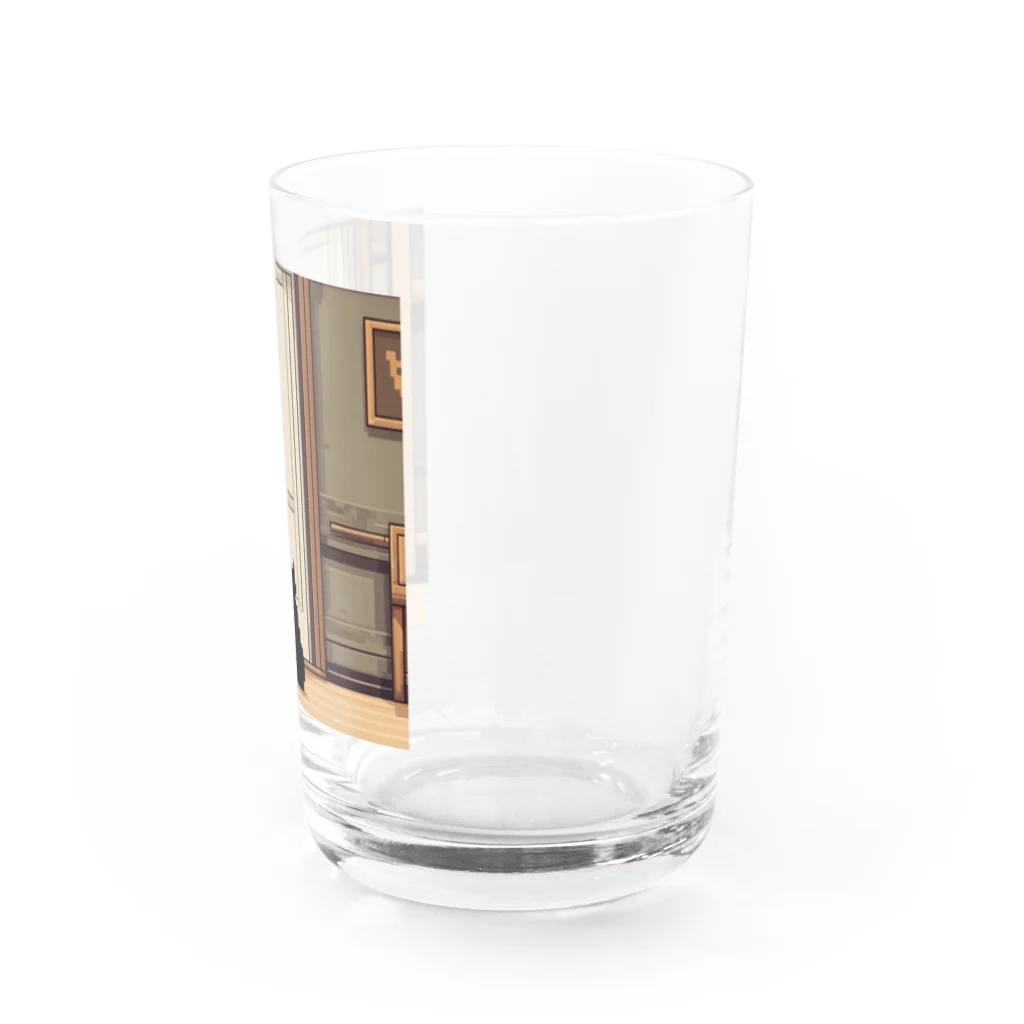 masaのドアの前で待っている猫 Water Glass :right