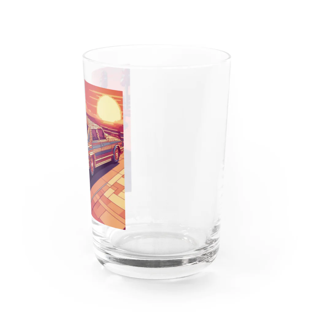 pari2のサンセットカー　ドット Water Glass :right