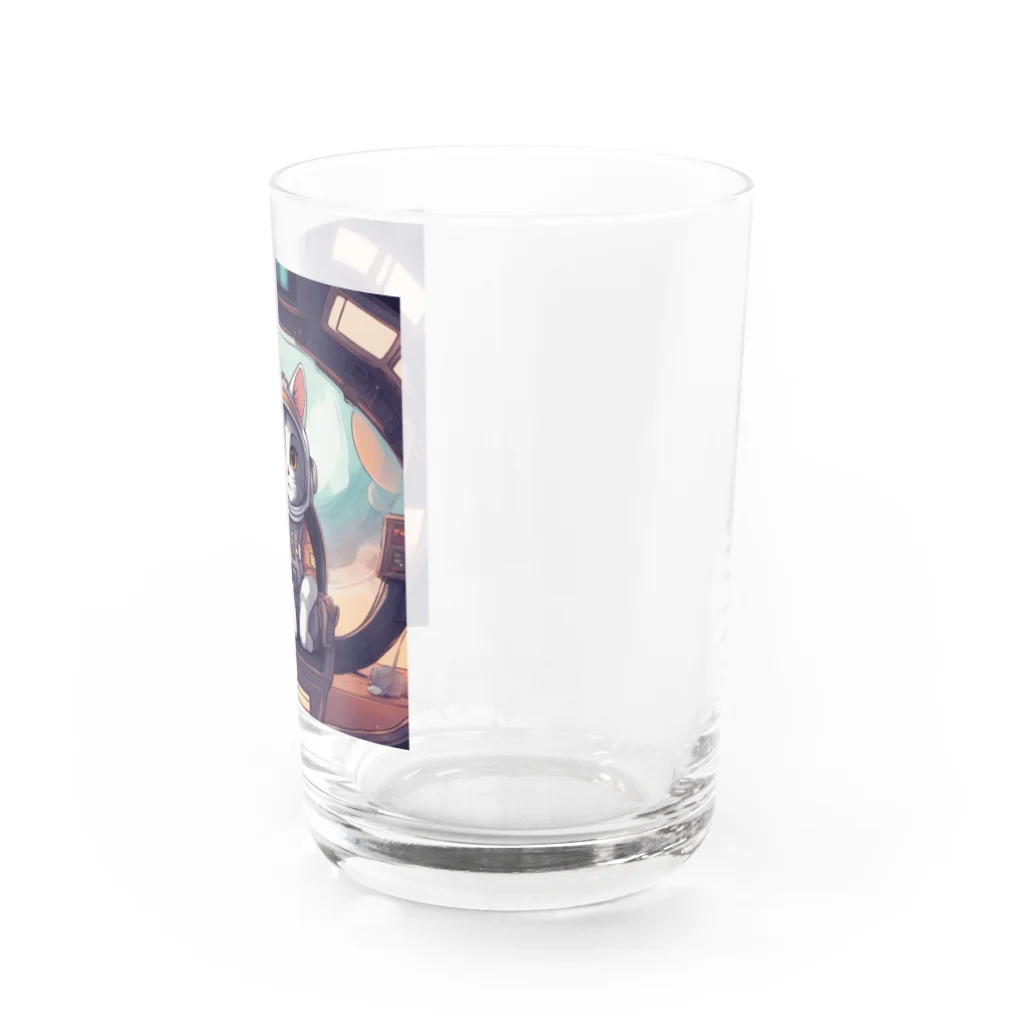 宇宙屋さんの宇宙服ネコ Water Glass :right