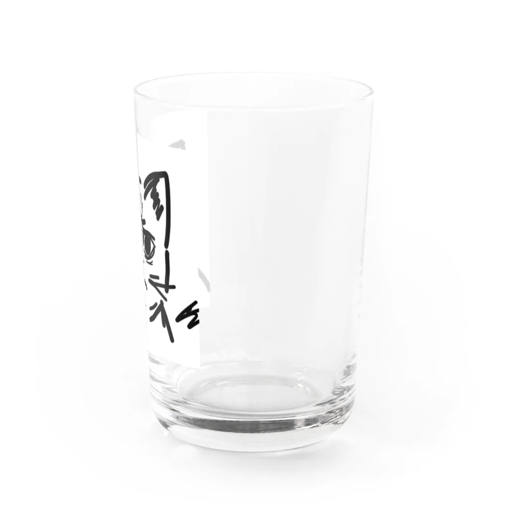 CODYの訝しげな顔の猫 Water Glass :right