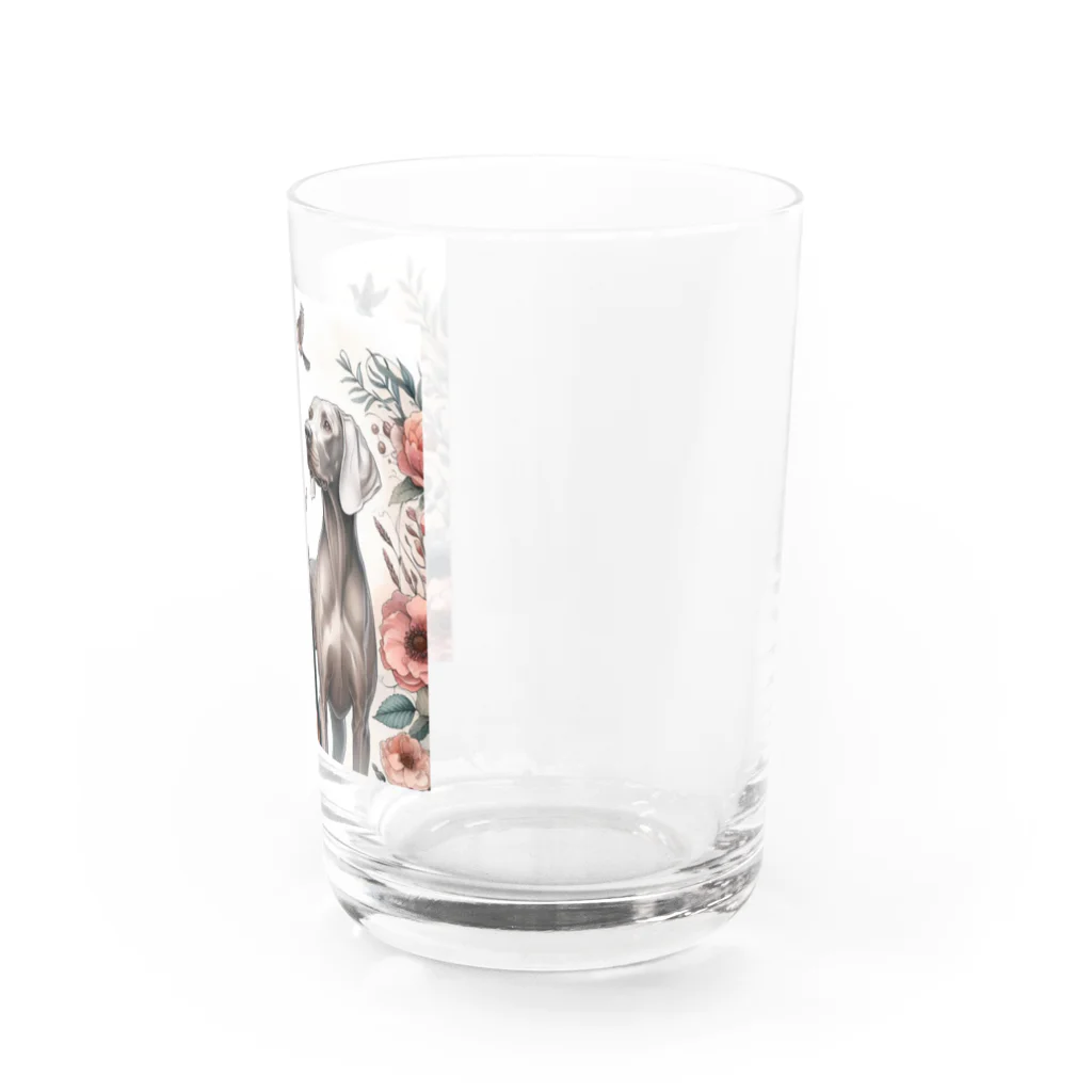 Laule'aのドーベルマンとワイマラナー Water Glass :right