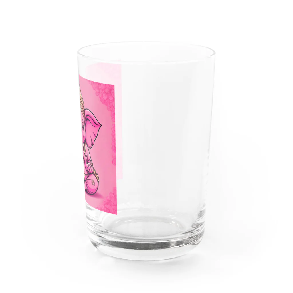 らっきーだよねのピンクガネーシャ　がねちゃん Water Glass :right