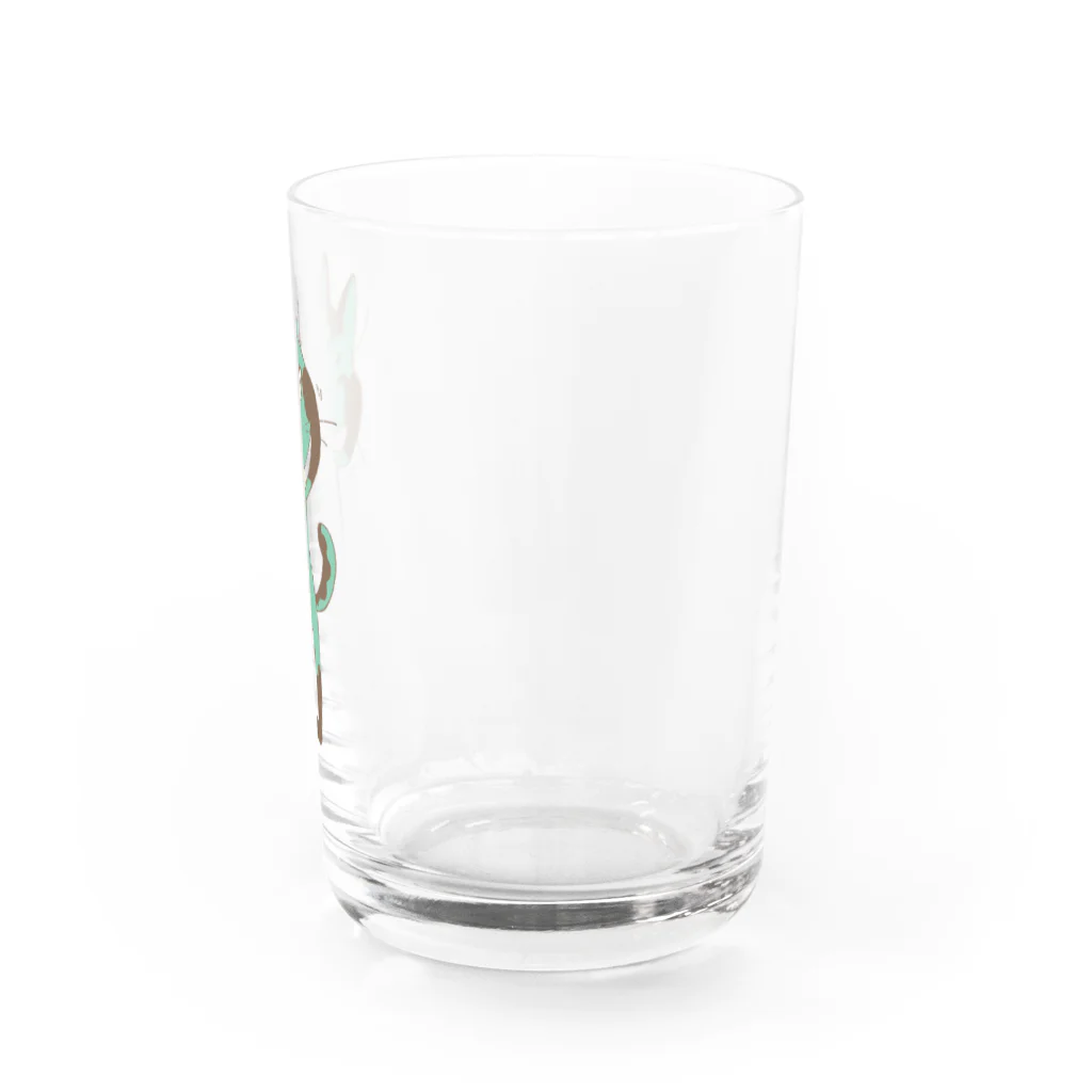 朧屋のあざといチョコミントキャット Water Glass :right