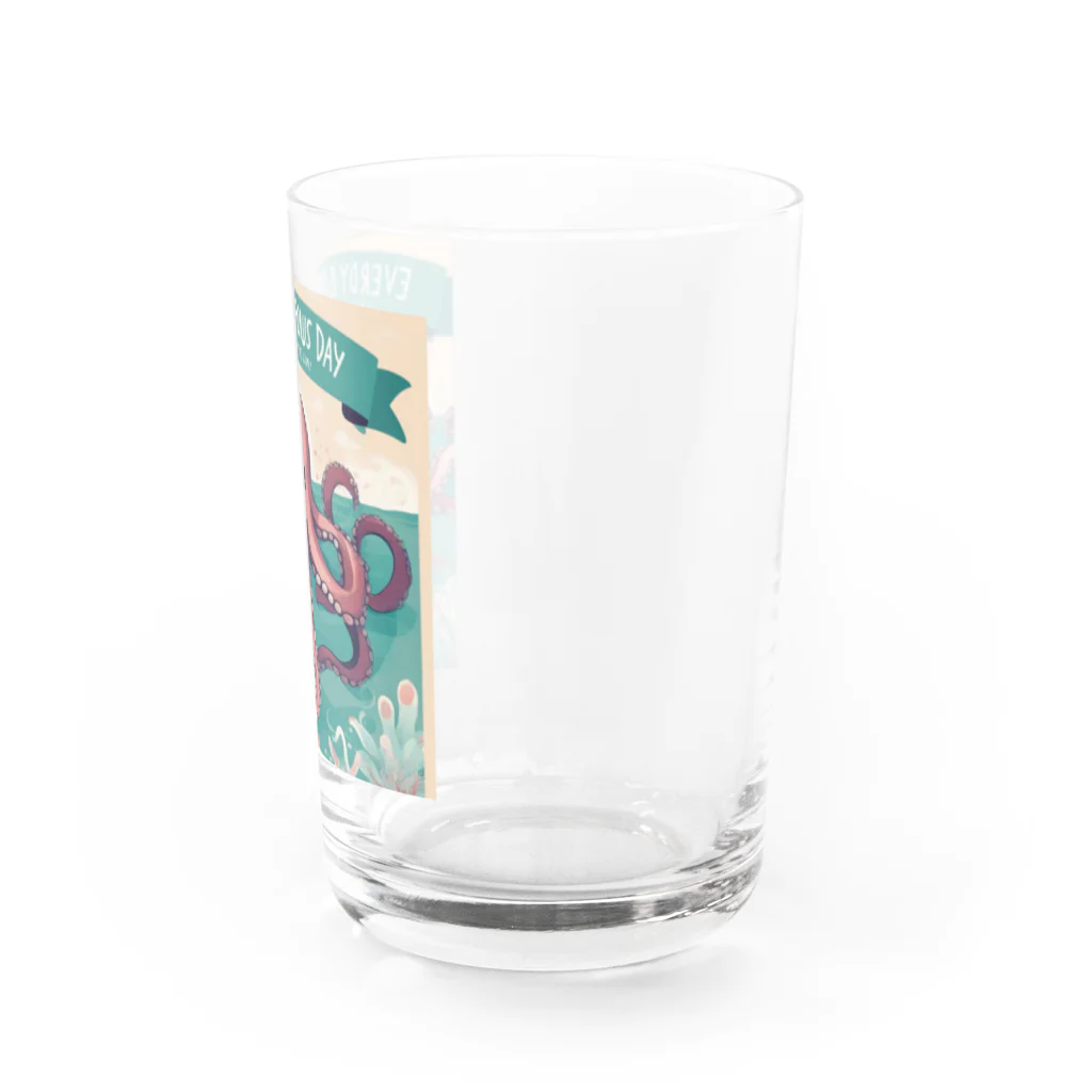 テフラんずのまいにちタコ🐙 Water Glass :right