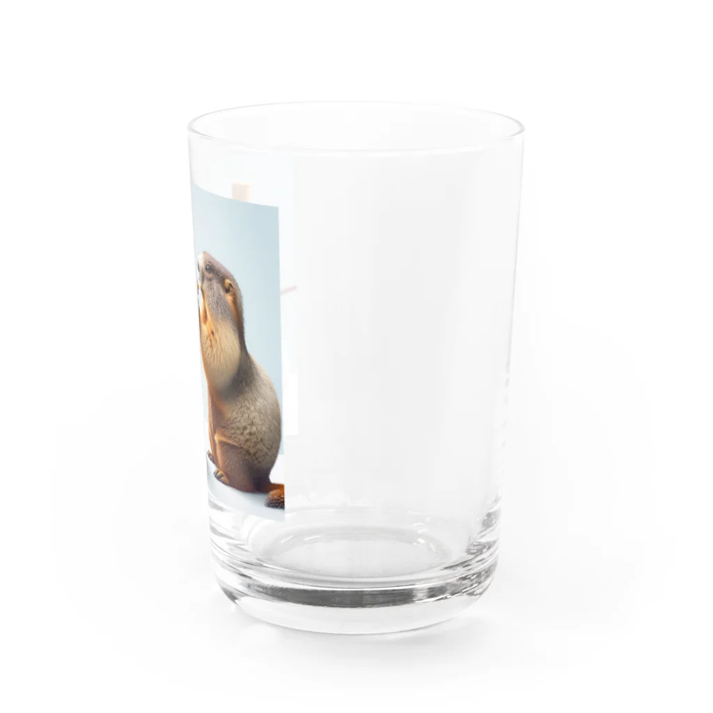 hirashoの雪だるまとマーモット Water Glass :right