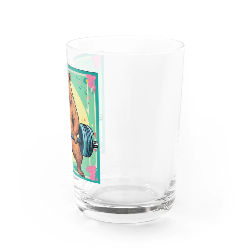 カピパーラ🐻のバーベルをしてるカピバラ♪ Water Glass :right