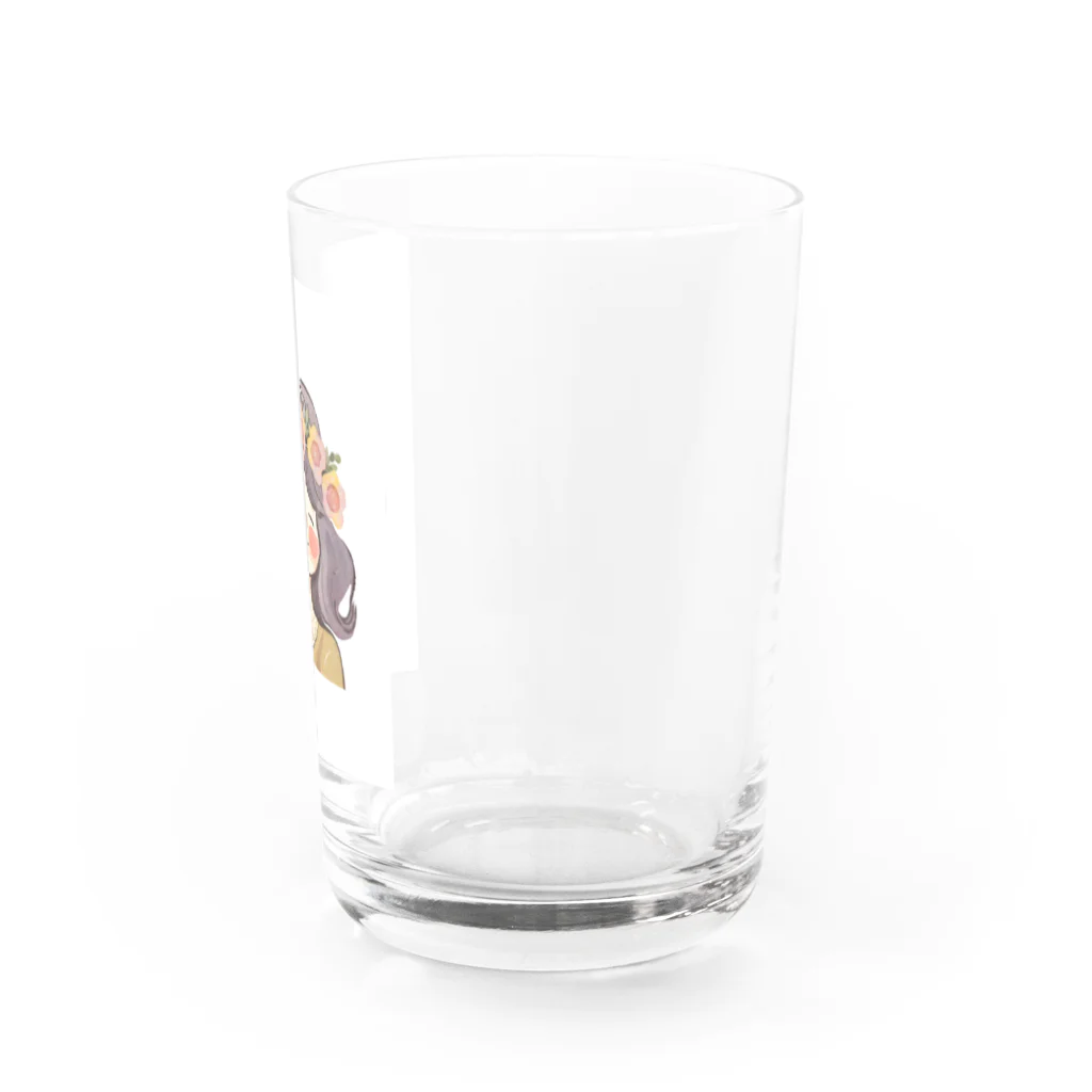 moanaの水彩画　花冠の少女 Water Glass :right