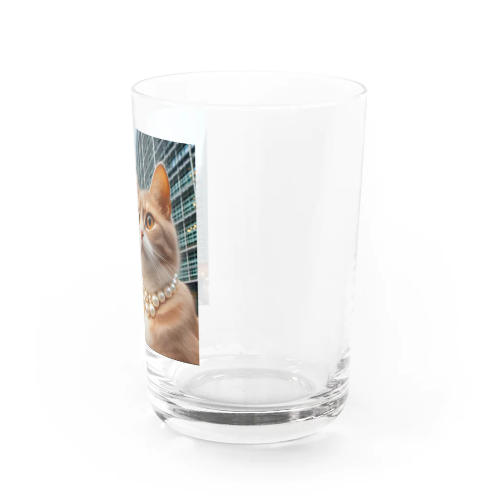 jkmurataのパールネックレス大好きなネコがブリュッセルを旅する Water Glass :right