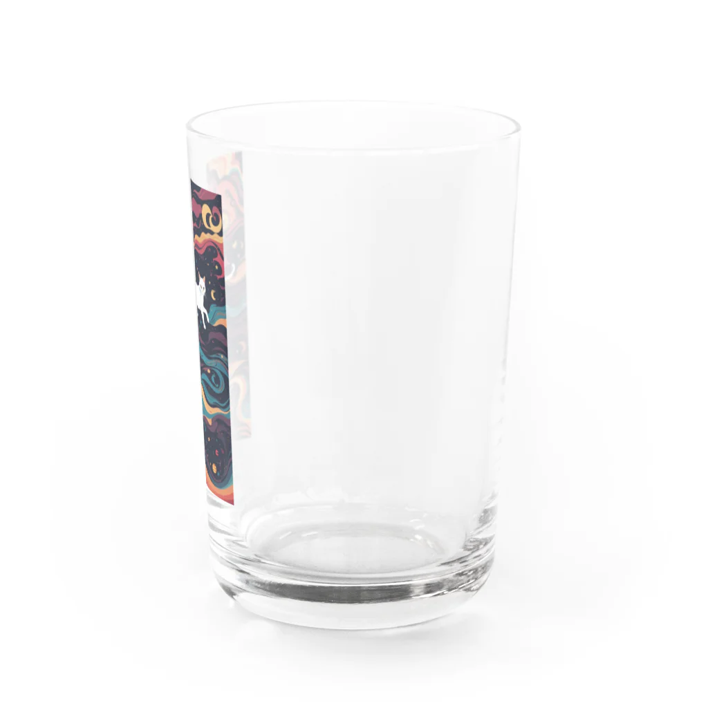 AQUAMETAVERSEの宇宙で遊んでる白猫 アメジスト 2846 Water Glass :right