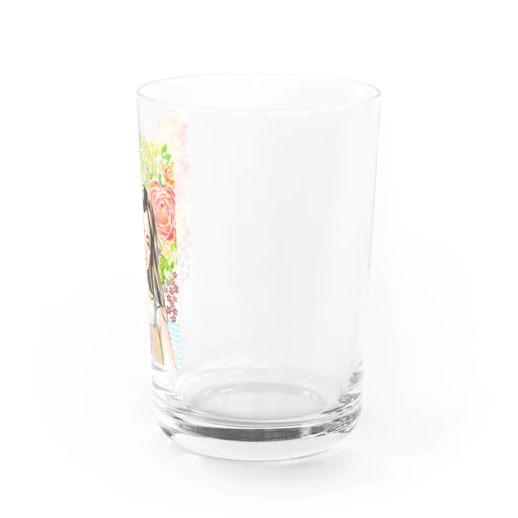 🌼*ﾟがーべらめらん*ﾟ🌼の黒髪少女と花 Water Glass :right