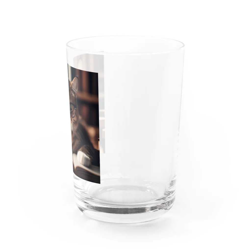 ○○なネコのお勉強ネコ Water Glass :right