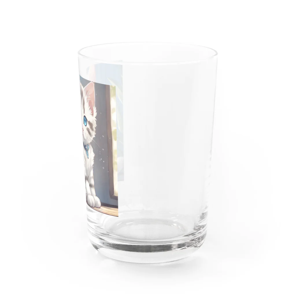 yoiyononakaの虎縞白猫のまなざし04 Water Glass :right