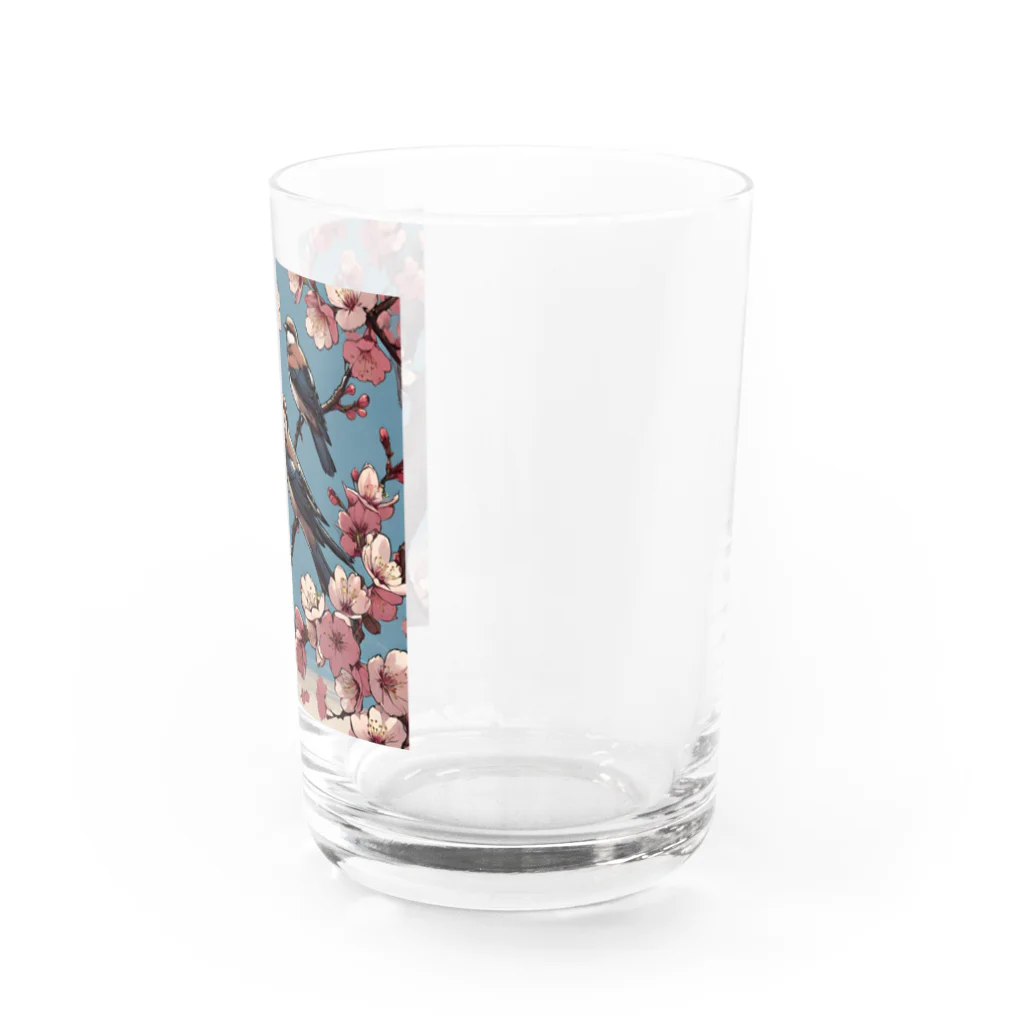 ウェブエンパイアの桜と雀（Cherry blossom & sparrow)  01 Water Glass :right