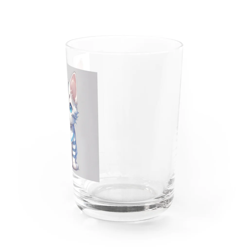 yoiyononakaの虎縞白猫のまなざし08 Water Glass :right