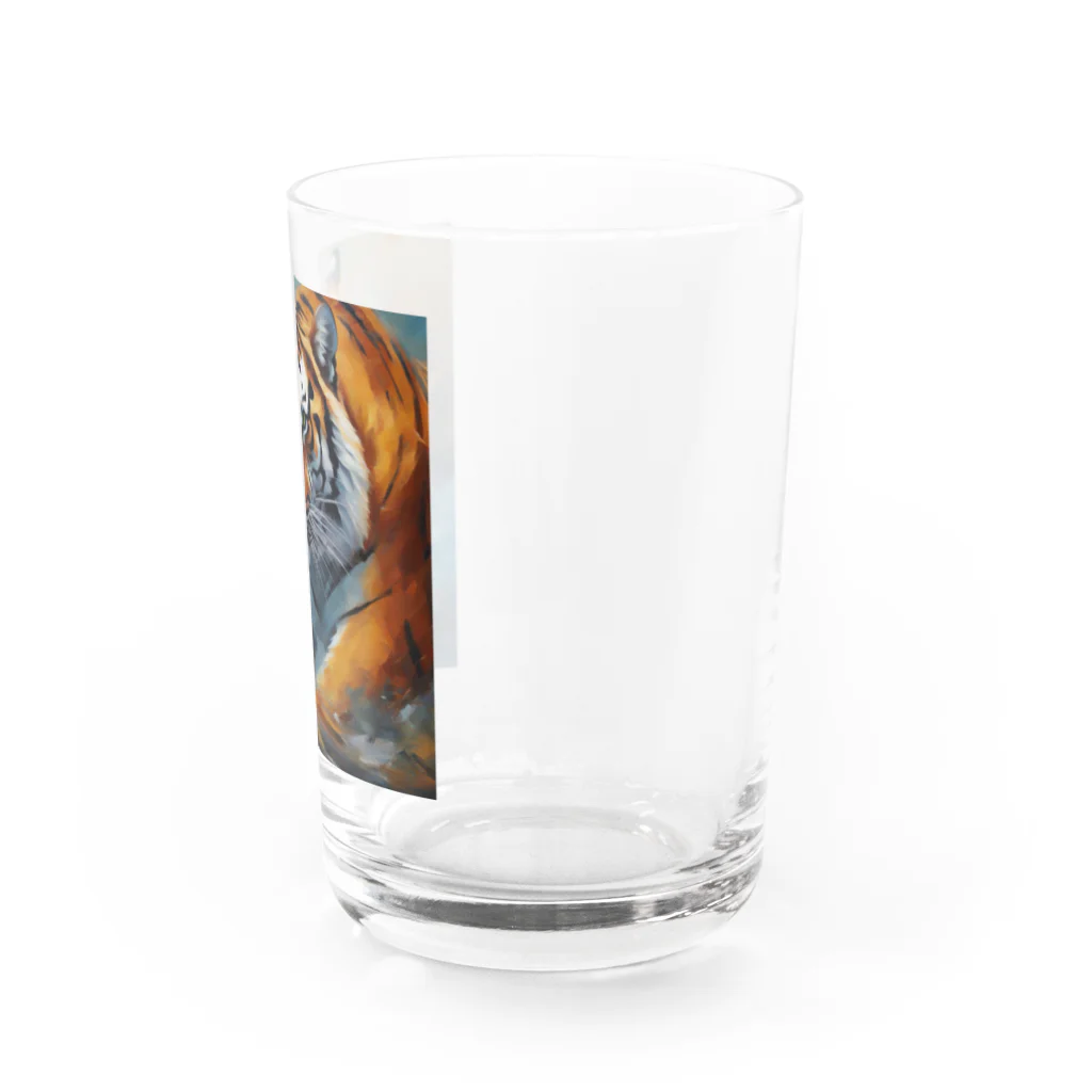 Isaiah_AI_Designの精力的なトラ Water Glass :right