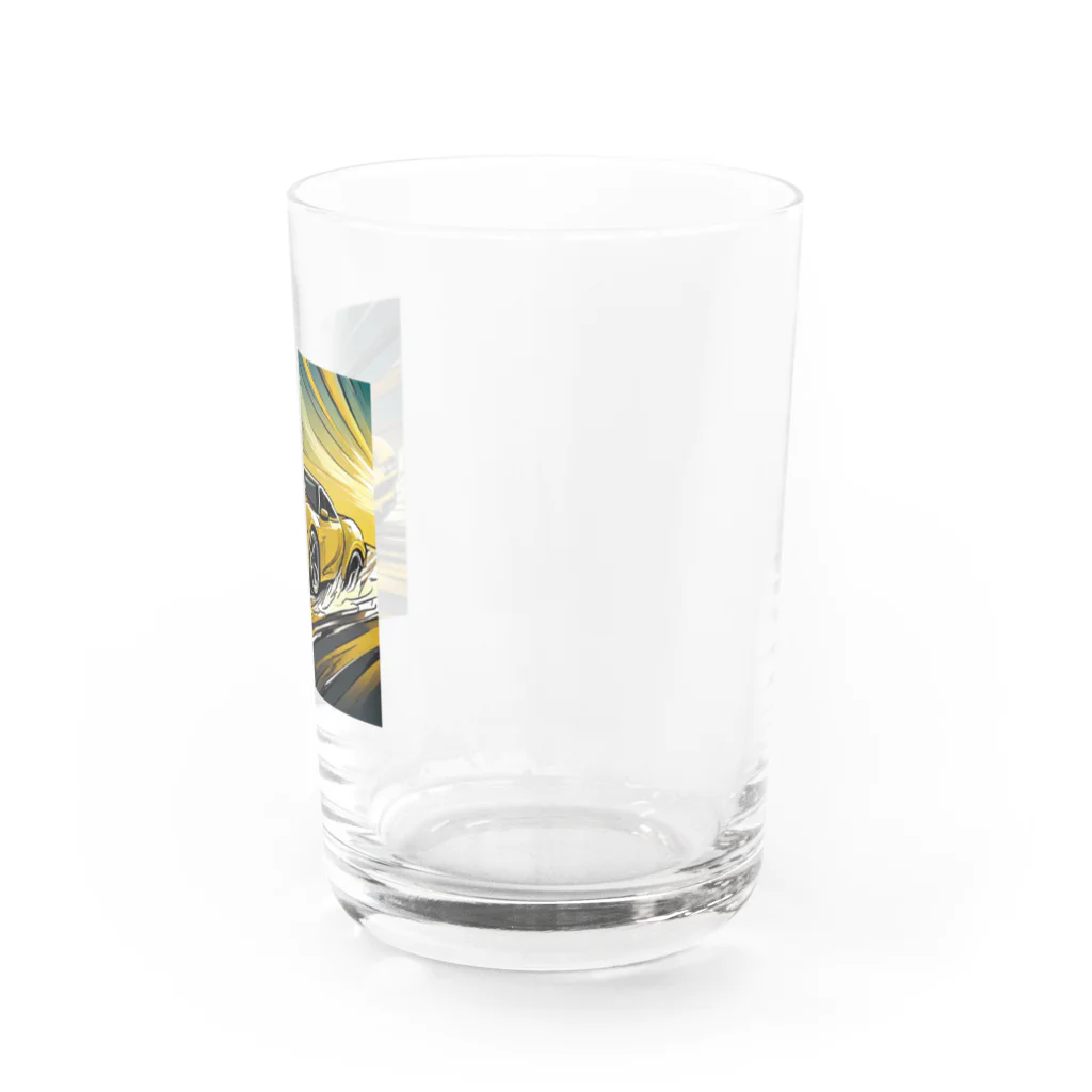 Try Anythingのイエロー スポーツカー コレクション Water Glass :right