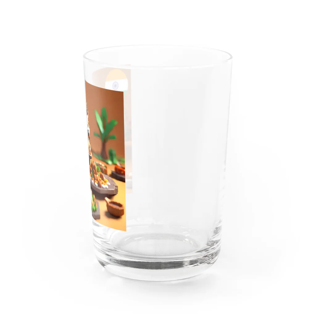 AYA_KARDASHIANのインドでチキンティッカマサラを食べているハリネズミ Water Glass :right