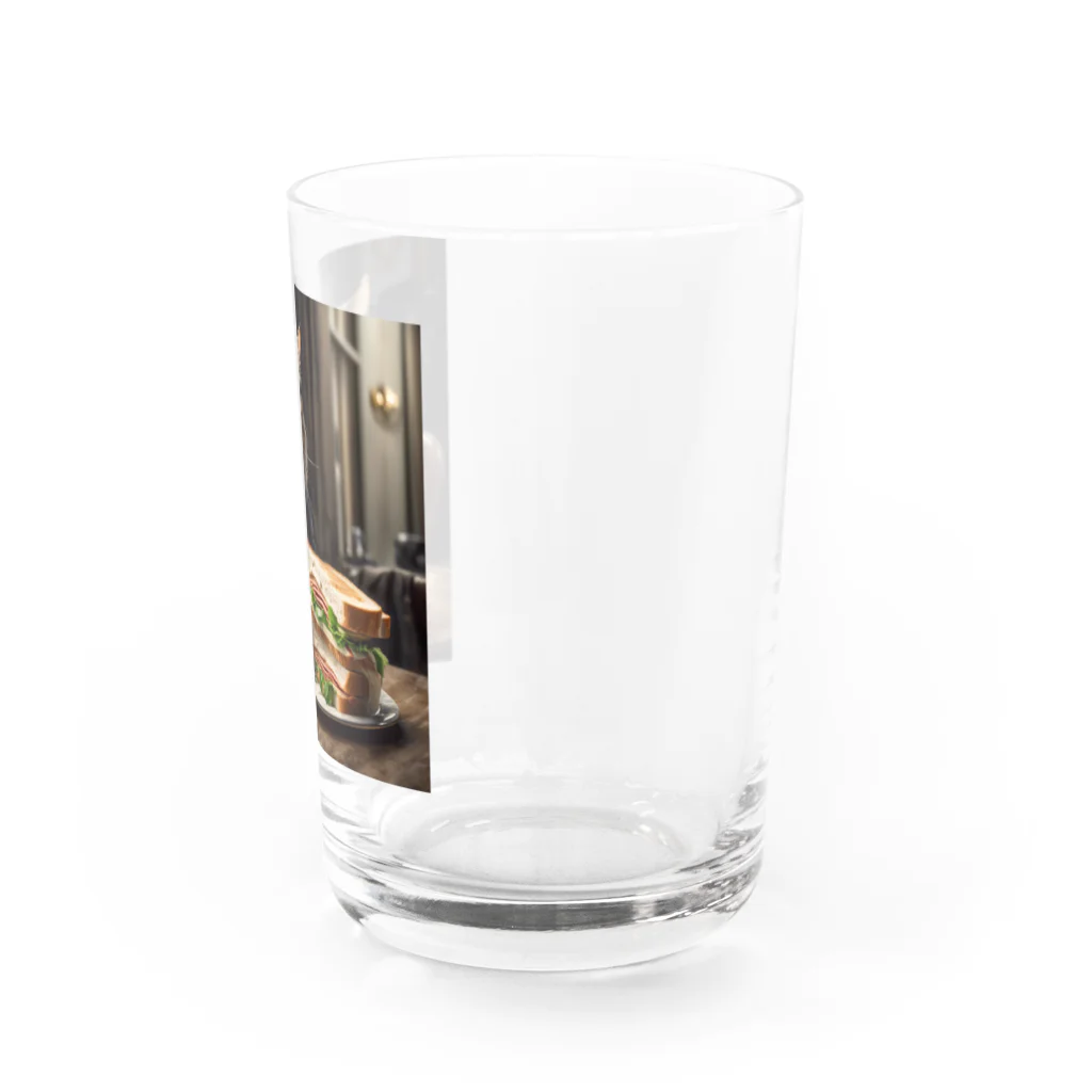 だんのんのサンドイッチでランチする猫 Water Glass :right