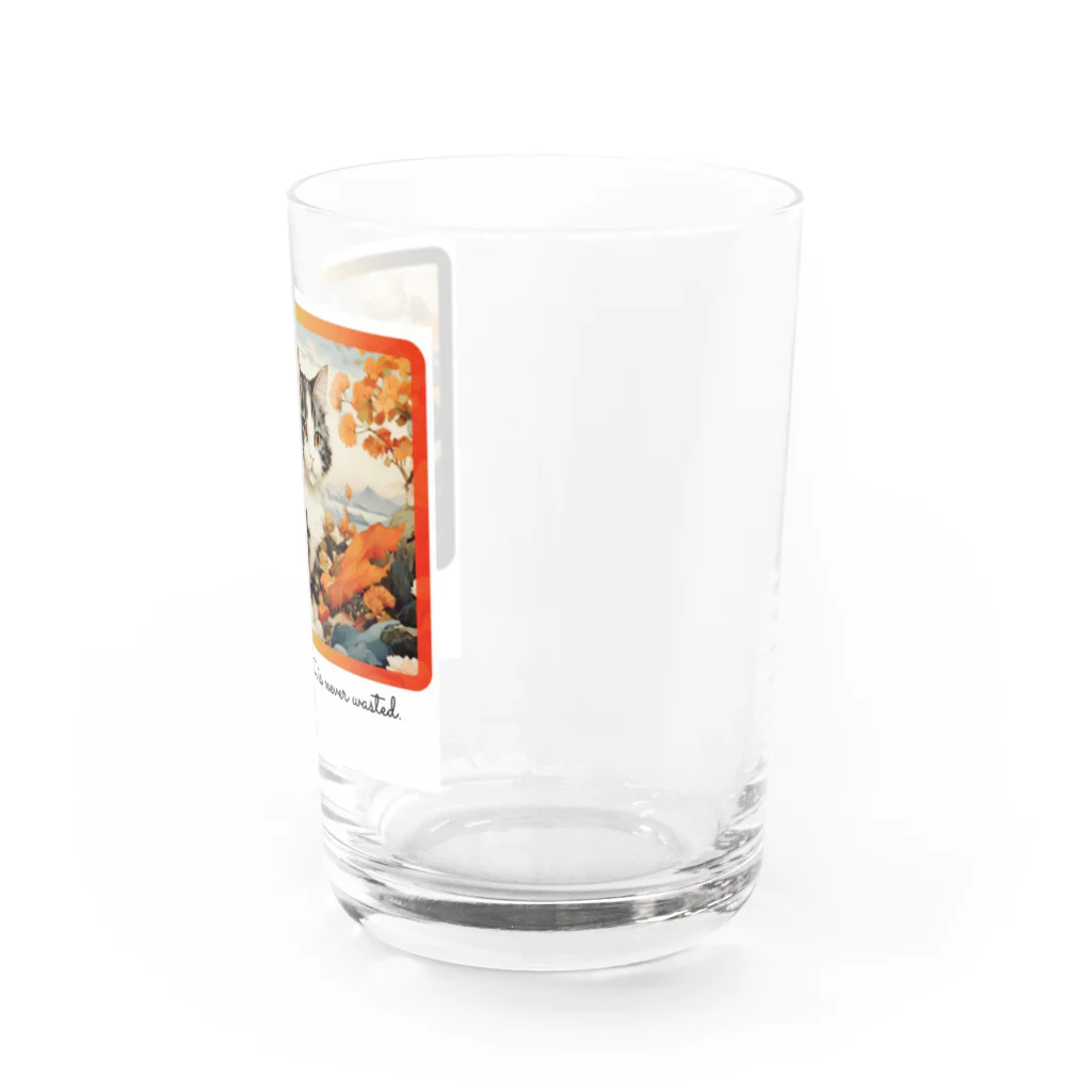 adarahの和風アートと三毛猫 Water Glass :right