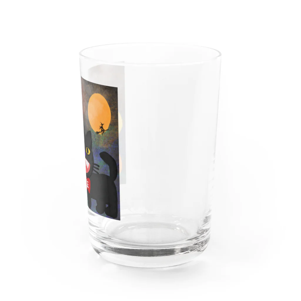 sara nerdのハロウィン🎃くろねこ🐈‍⬛ Water Glass :right