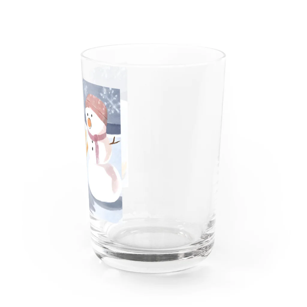 unpu-の雪だるまと犬 Water Glass :right