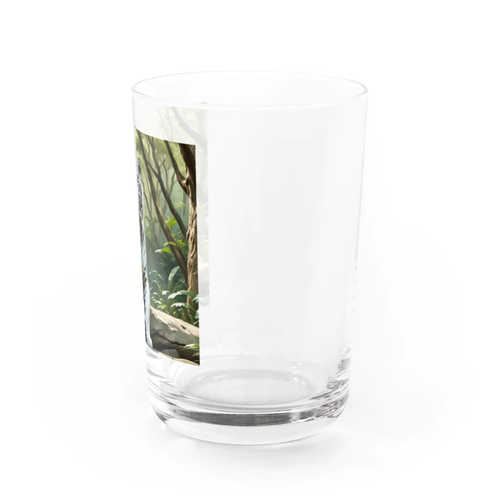 けいのユニークなショップのホワイトタイガー Water Glass :right