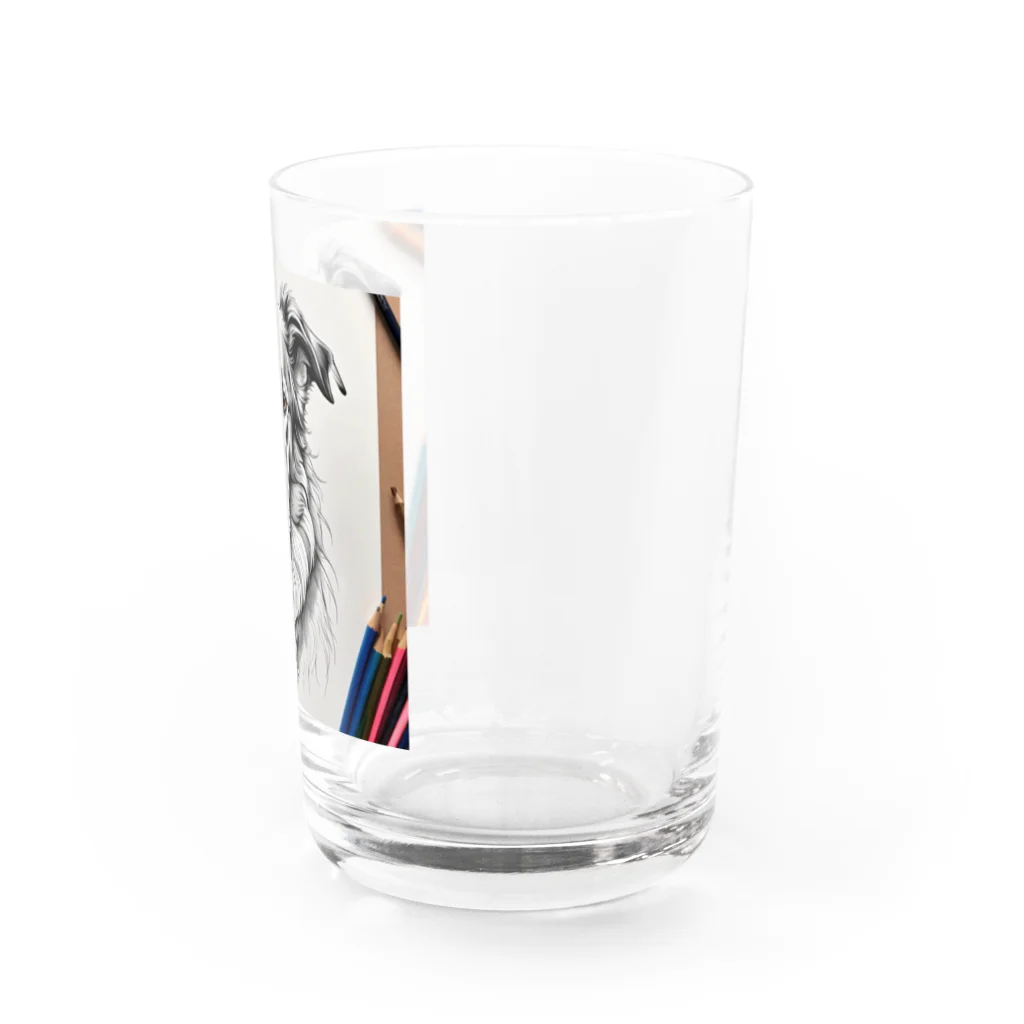 マニーのわんちゃんグッズの ボルゾイ（犬）をモチーフにしたわんちゃんNo.2 Water Glass :right