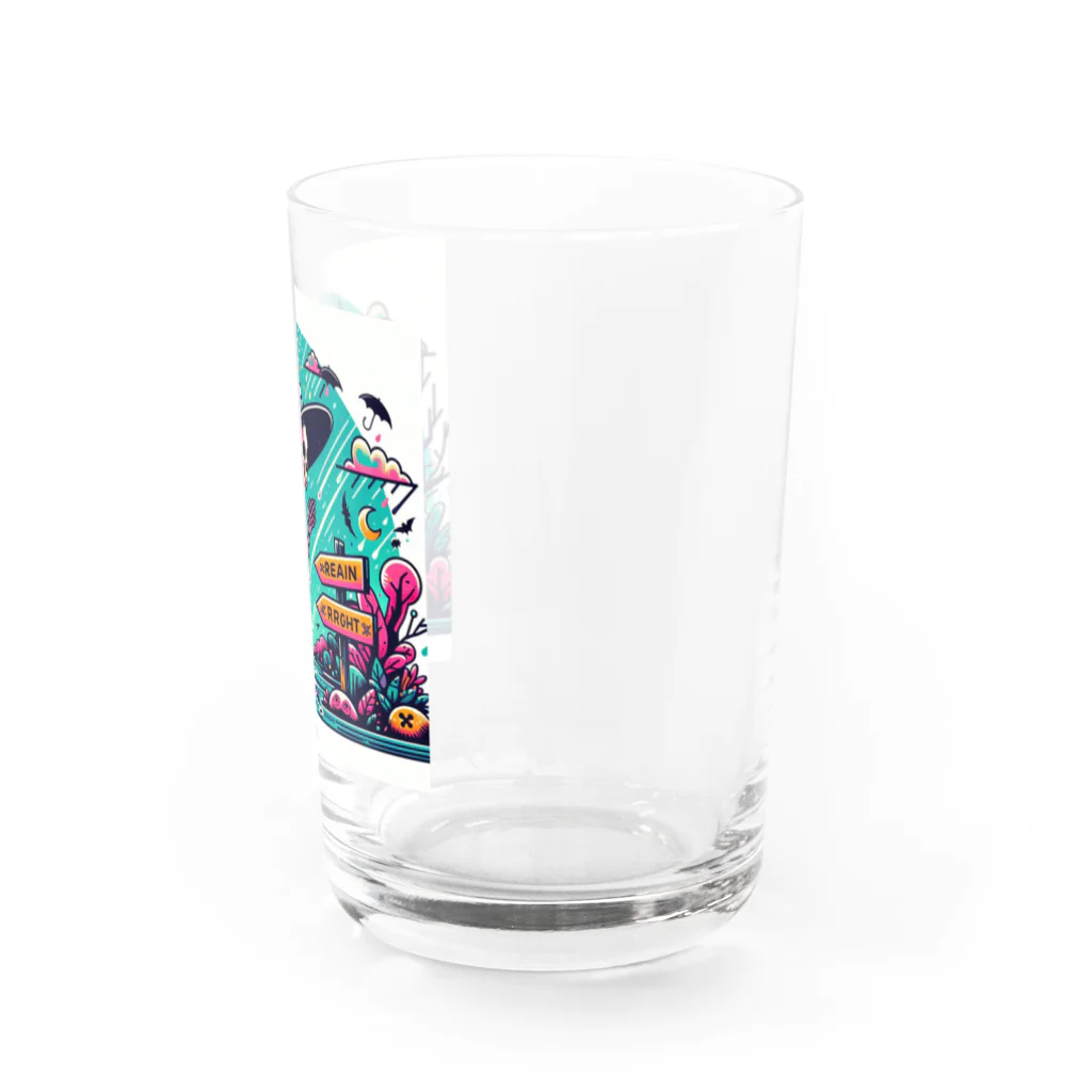 かるるんショップの骸骨紳士シリーズ　雨ニモマケズ、風ニモマケズ Water Glass :right