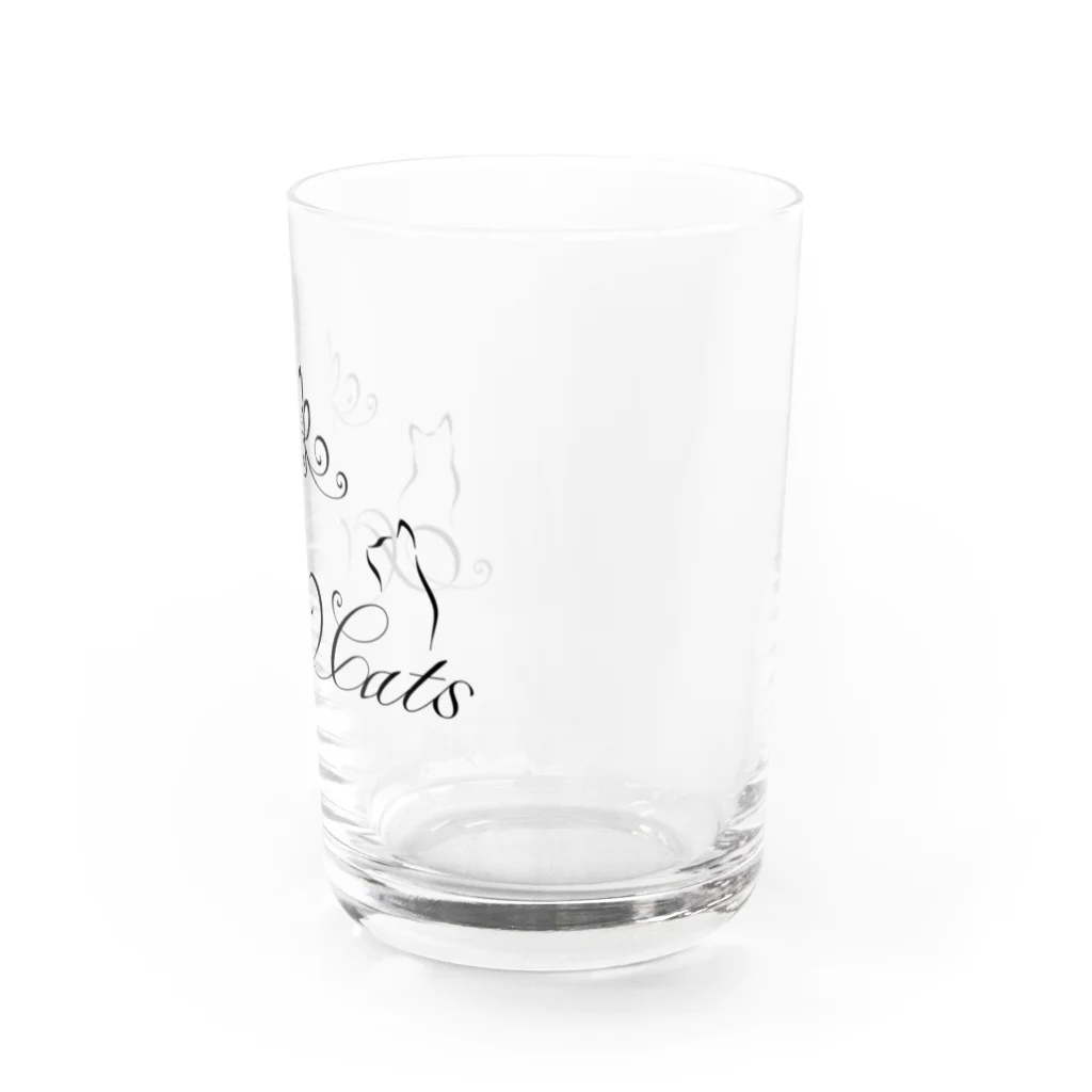 ORCATのI Love Cats （ロゴブラック） Water Glass :right