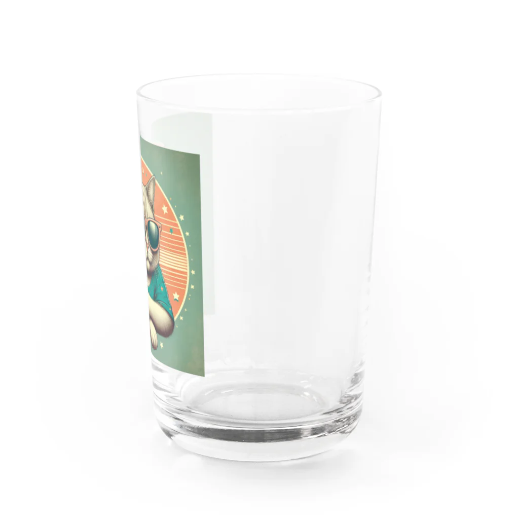 CECIL1602のサングラスをかけた猫 Water Glass :right