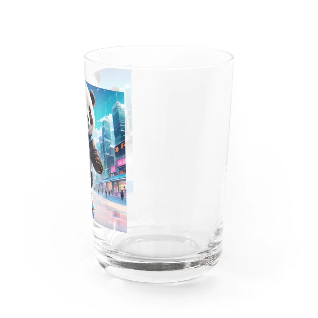 rakutenitibaのスケボーが楽しいパンダ Water Glass :right