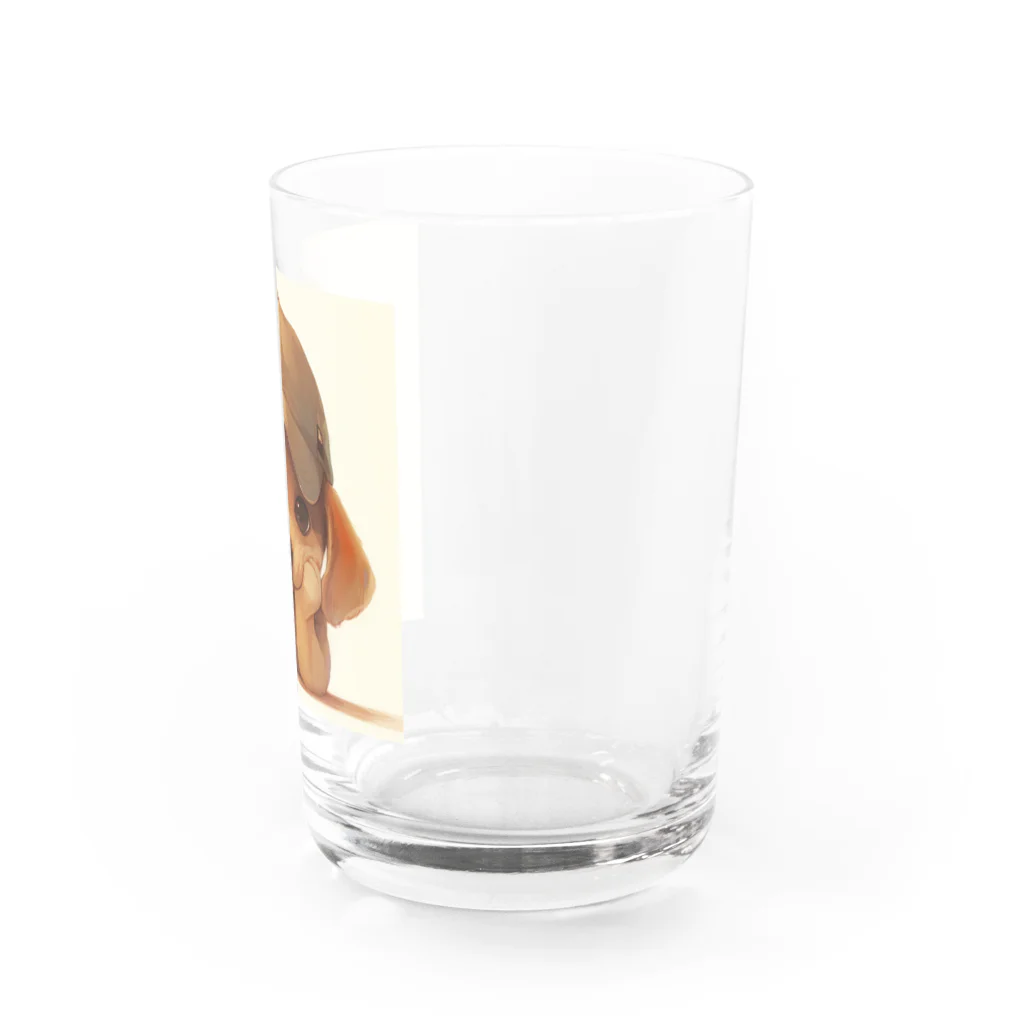 AQUAMETAVERSEのキャプをかぶった可愛い子犬 Marsa 106 Water Glass :right