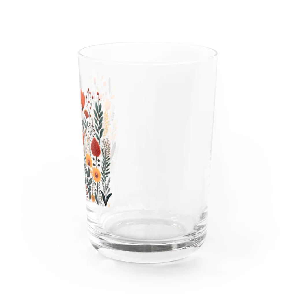 Grazing Wombatのヴィンテージなボヘミアンスタイルの花柄　Vintage Bohemian-style floral pattern Water Glass :right