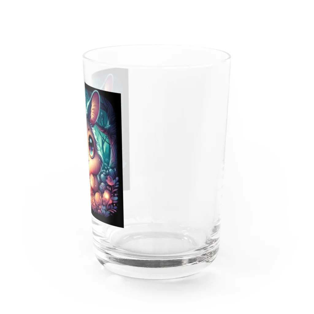 たんたん狸の不気味で可愛い森の不気味で可愛いウサギ001 Water Glass :right