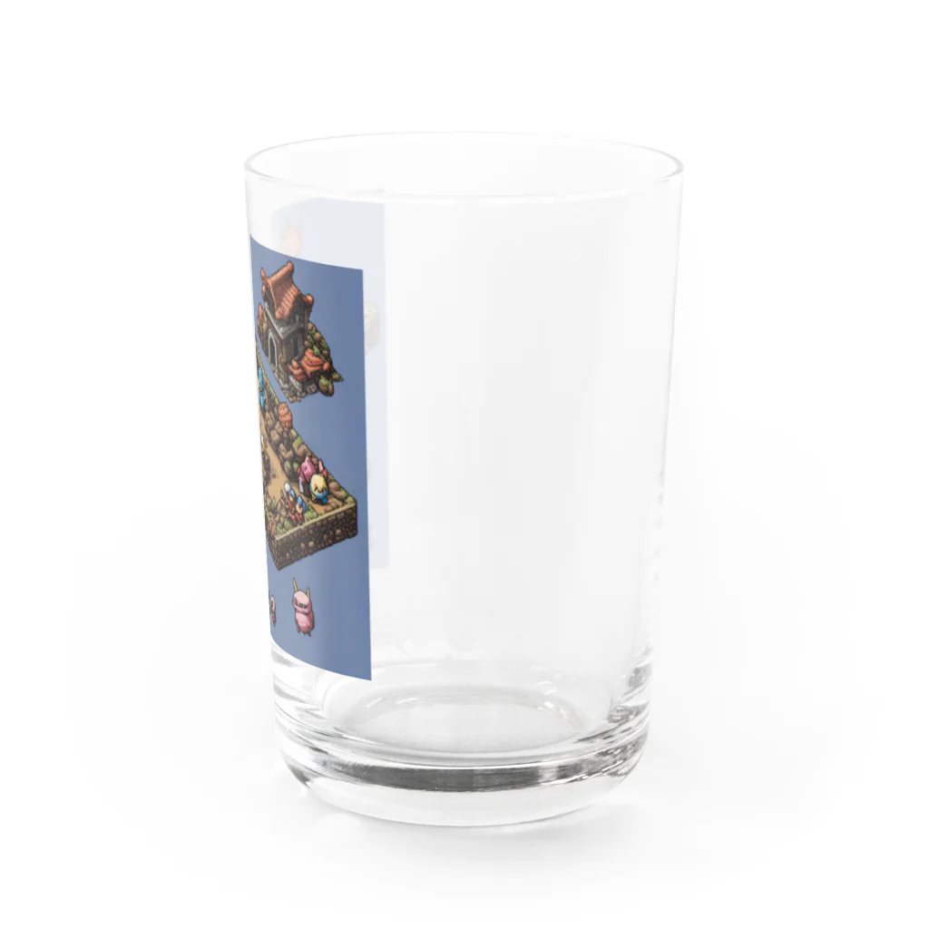 レトロゲームイラストのレトロゲードット絵ファミコン3 Water Glass :right