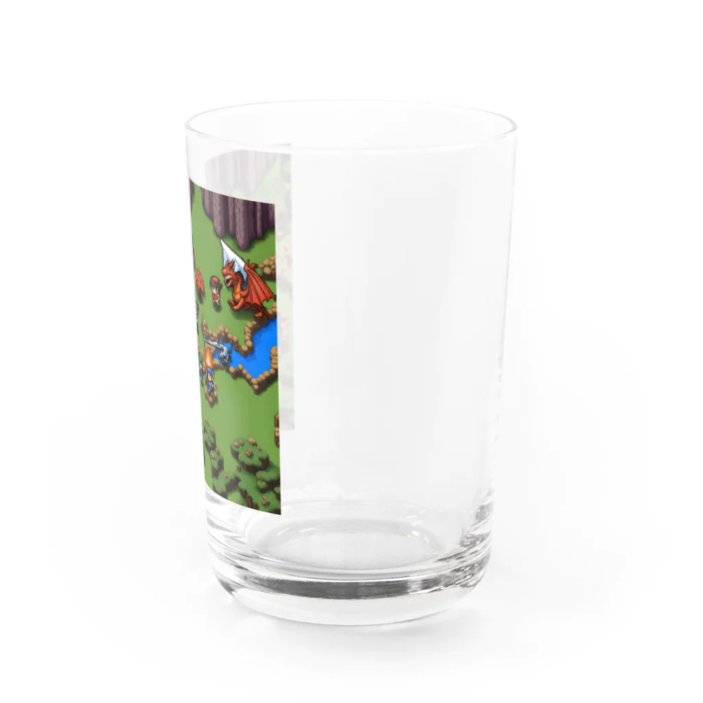 レトロゲームイラストのレトロゲードット絵ファミコン4 Water Glass :right