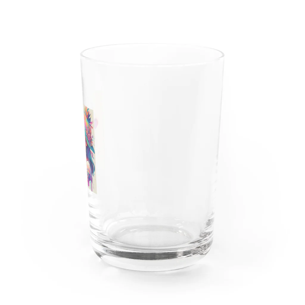 AQUAMETAVERSEのお花を飾った帽子をかぶった少女　BLUE PLUM  691 Water Glass :right