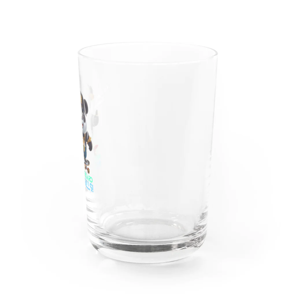 kazu_gのスケボーのない人生なんて!(パンダ)濃色用 Water Glass :right