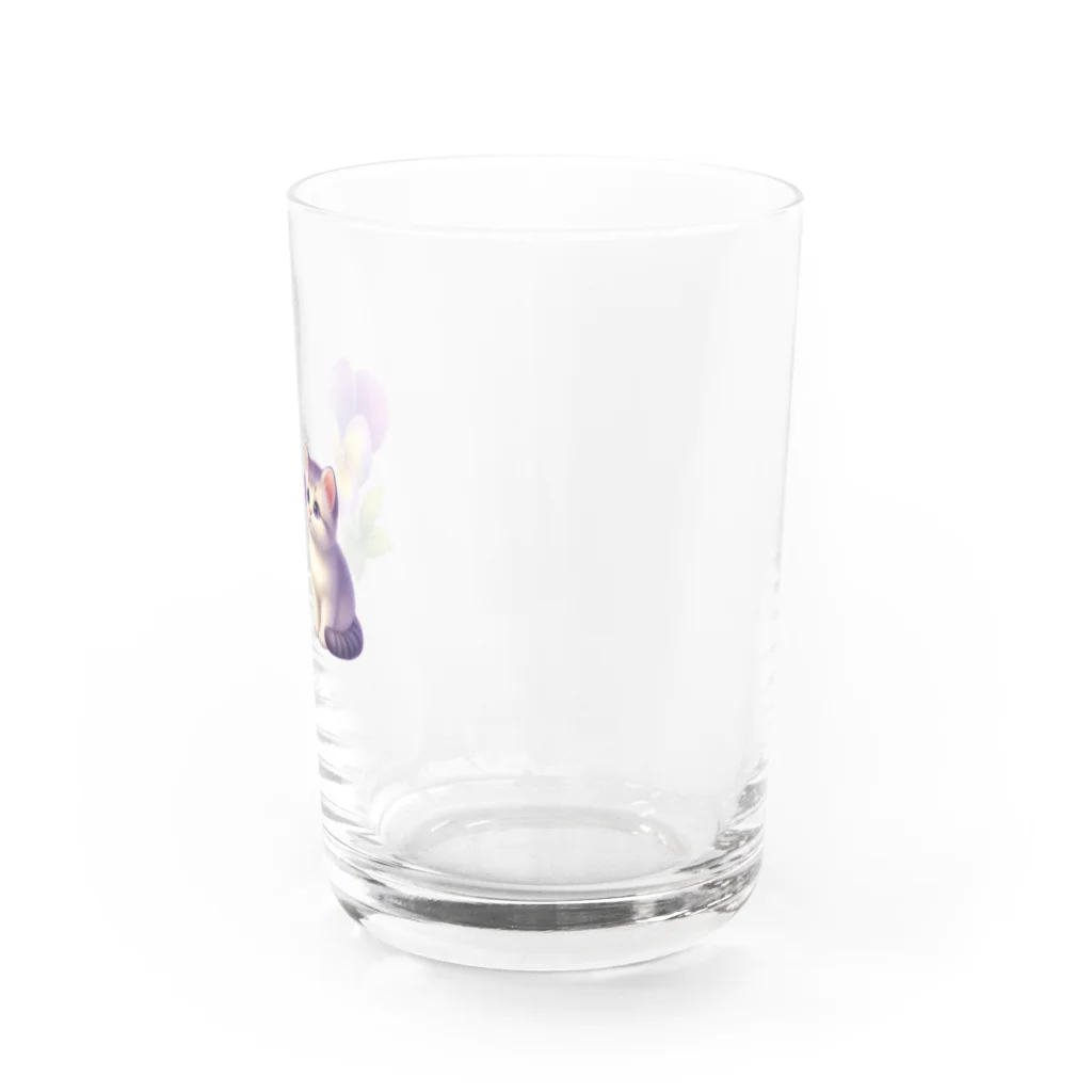 Y m @Y's shopの猫とパンジー Water Glass :right