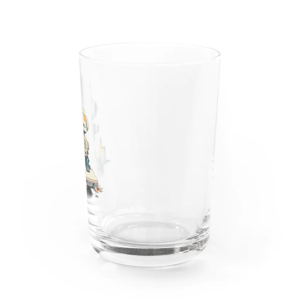 mirinconixのいろいろと四角いレトロなガラクタロボットくん Water Glass :right