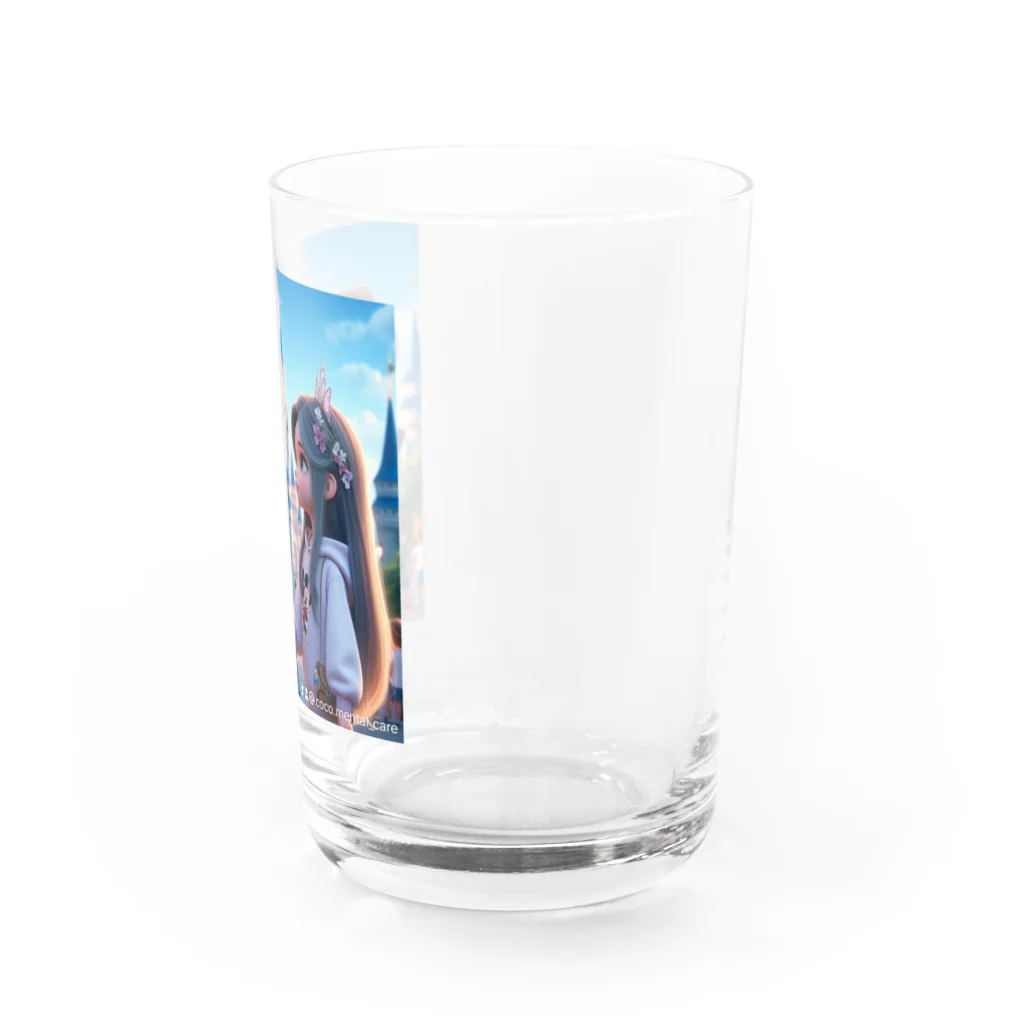 ウエディング♡カップルグッズのPIXAR風カップル Water Glass :right